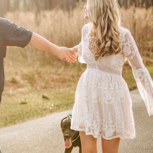 VICI Ivory Bell Sleeve, Lace Dress